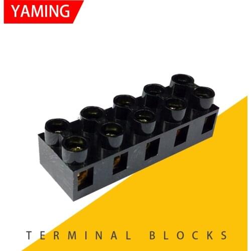 P130 Black 5 Position 10 screws X5-1005 Terminal Block Connector JX5-10A 500V Wiring Fixed Base