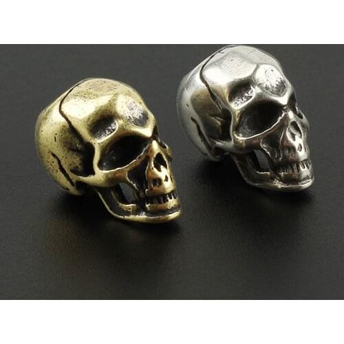 Punk Cool Skull Brass Knife Beads Umbrella Rope Bead Outdoor Copper Flower Grain Skull Paracord Beads