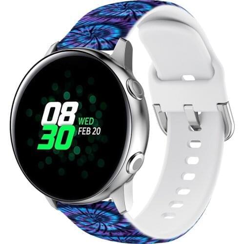 20mm 22mm Silicone Strap For Samsung Galaxy Watch 4 Active 2 Graffiti style strap For HuaMi Amazfit Huawei watch band