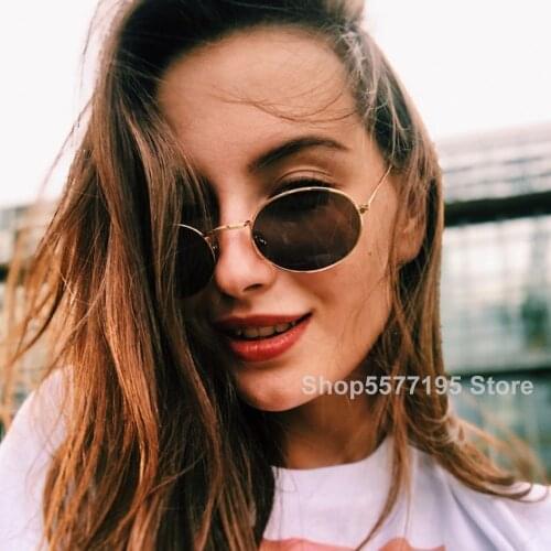 2020 Retro oval sunglasses Women Luxury brand designer vintage small black Red Yellow Men shades sunglasses oculos UV400