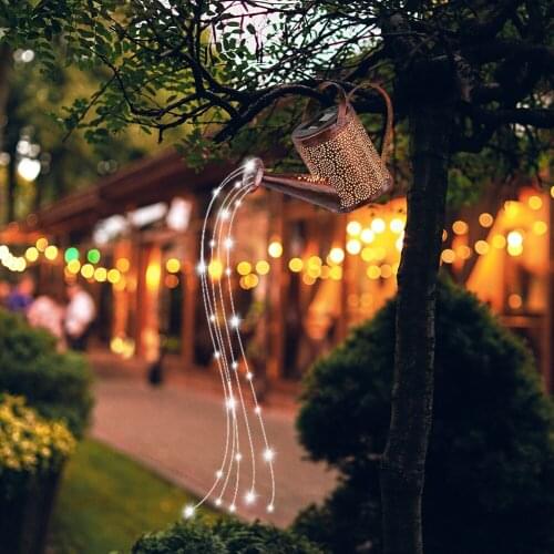 LED Solar Kettle Lights Hollow Watering Can Fairy String Lamps Garden Waterproof Shower Lights Outdoor Lawn Courtyard Decoration