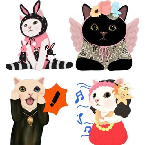 Three Ratels CM28 Funny cat cartoon wall stickers for kids Car Window Wiper Decals