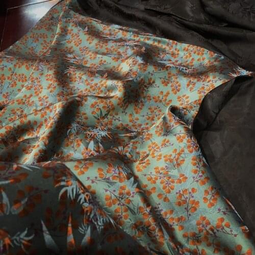 The watered gauze fabricreal 60% silk and 40%cotton Jacquard Classical Satin vintage hanfu kimono cheongsam fabric 0.5meter