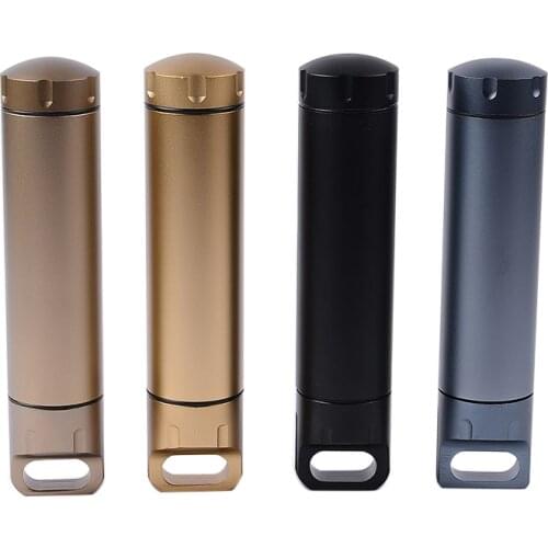 Outdoor Aluminium Waterproof Pill Fob Match Case Battery Capsule Tube Holder Dry Box Medicine Storage Container Seal Bottle