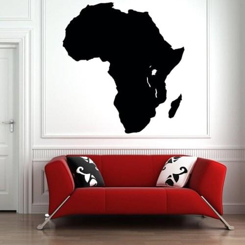 Vinyl Wall Decal Africa Continent Map African Girl Turban Vinyl Stickers Wallpaper AM35