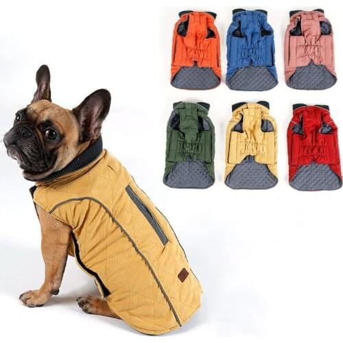 High Quality Dog Clothes Quilted Dog Coat Water Repellent Winter Dog Pet Jacket Vest Retro Cozy Warm Pet Outfit Clothes Big Dogs