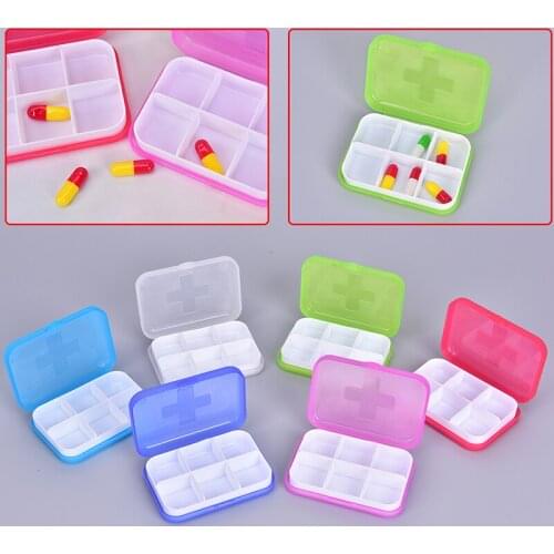 1Pcs Plastic 7 Days Foldable Mini Pill Box Drug Tablet Storage Dispenser Travel Case Holder Container 4/6Slots Medical Pill Box