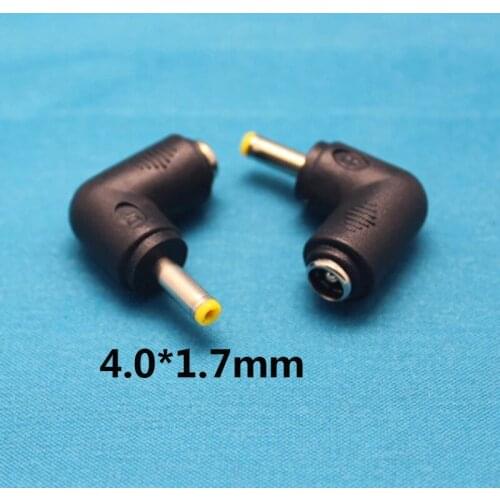 100pcs 4.0*1.7mm DC 4017 Power Adapter Bending Angle 5.5*2.1mm Mother Female to Male 4.0x1.7mm Converter Head Jack Plug
