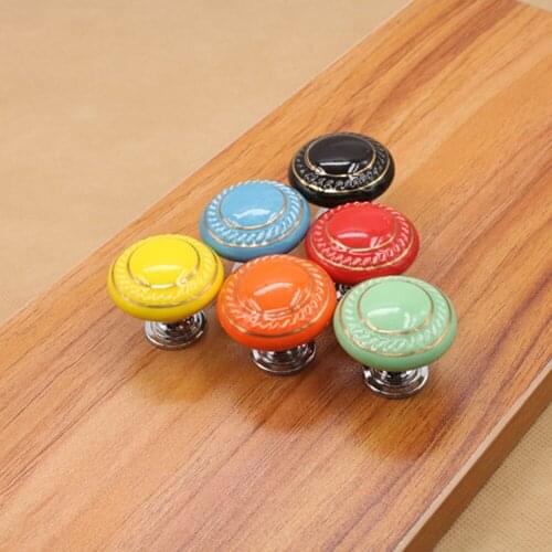 10x Retro Round Ceramic Door Knob Cabinet Drawer Cupboard Kitchen Pull Handle