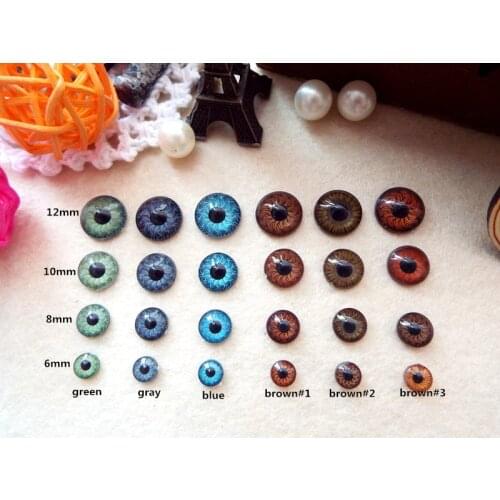 100pcs BJD eyes flat back 4 sizes 6 colors can be choose 6mm/8mm/10mm/12mm