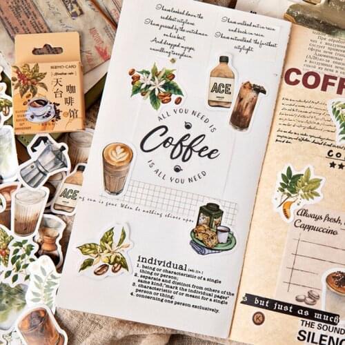 20packs/lot New Rooftop Cafe Sticker Decoration DIY Scrapbooking Sticker Stationery Kawaii Diary Label Sticker