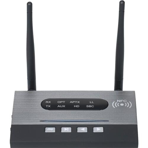 BT 5.0 Audio Adapter Audio Receiver Transmitter with NFC Function Bypass Mode Support APTX HD/APTX LL/APTX SPDIF/AUX in&Out