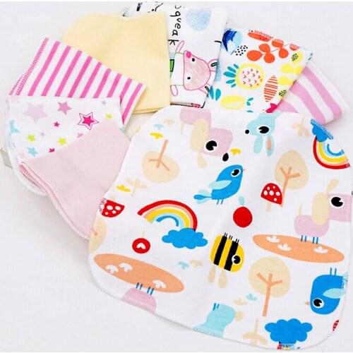 H18 Free Shipping Baby Essential Small Handkerchief / Feeding Napkin Soft Cotton Fabric Animal Hand Painted Series 8pcs 21 * 21