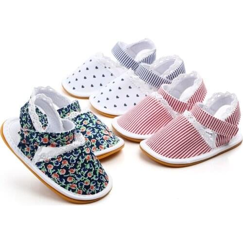 Hard Sole Toddler Baby Girl Shoes Infant Summer Shoes For Girls Fashion Flower Antiskid Newborn Baby Sandal Shoes F148