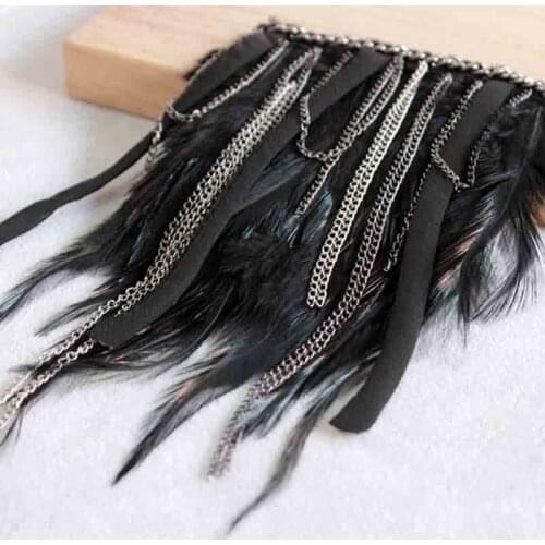 Feather Suit Dress Shoulder Accessories Fringed Epaulettes Metal Diamond Epaulettes Decorative Shoes Clothing Accessories