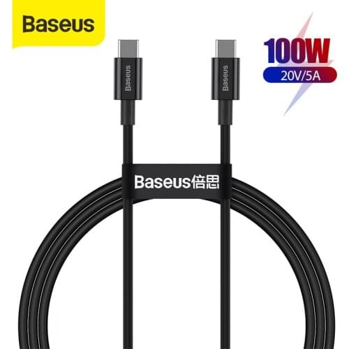 Baseus PD 100W USB C To Type C Cable QC 3.0 Quick Charge Data Cable Fast Charging For Samsung Xiaomi Laptop Tablet USB C Cable