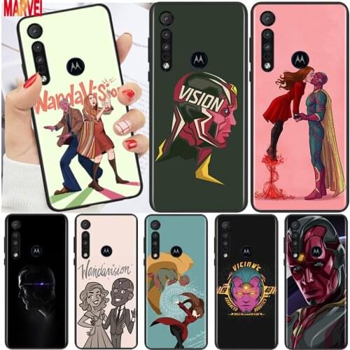 Cool Marvel Vision Art For Motorola G9 G8 G Edge One E7 E6 Power Lite Marco Hyper Fusion Plus Play Black Phone Case Cover