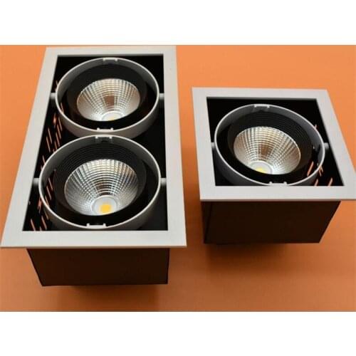 Square LED Spot Light COB Light 30w 15w LED Recessed Ceiling Light Lamp Single/Double Head LED Grille Spot Light luminair