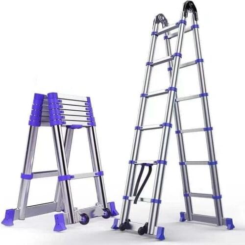 3.15M+3.15M High Quality Thickening Aluminium Alloy Herringbone Ladder Portable Household Telescopic Ladders
