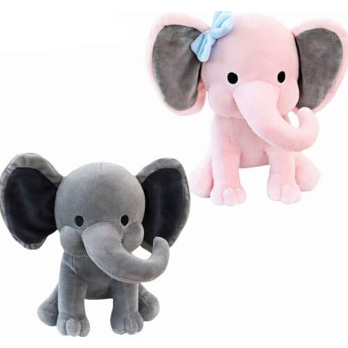 Hot 25cm Lovely Plush Elephant Doll Toy Kids Sleeping Doll Cute Stuffed Elephant Baby Accompany Doll Xmas Gift for Children Girl