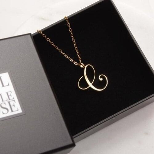 ZMZ 50pcs/lot 2019 Europe/US fashion English letter pendant lovely letter C text necklace gift for mom/girlfriend party jewelry