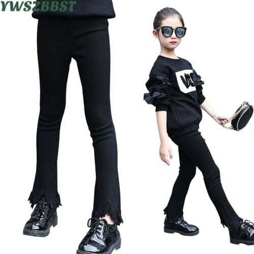 Fashion Baby Kids Girls Flare Pants Cotton Bell Bottom Pants Jeans Wide Leg Trousers Casual Daily Children Girl Pant Clothing