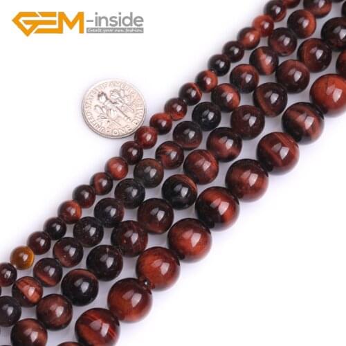 Natural Red Tiger Eye Stone 2mm Big Hole Beads for Jewelry Making DIY 15" Strand Round Semi Precious 6/8/10/12mm New Fashion