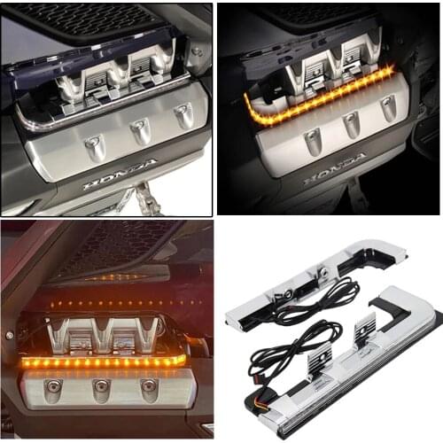 New 2018 2019 2020 Motorcycle Chrome-Plated LED Engine Lighting Panel For Honda Goldwing 1800 F6B GL1800 Tour DCT Airbag