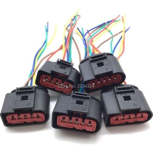 New PBT MAF Mass Air Flow Sensor 5 Pin Connector Plug 1J0973775A 1J0 973 775A for VW Golf 1999 2000 2001