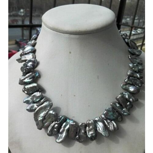 Wholesales elegant sea baroque gray pearl necklace pearl Jewelry fashion jewellery PNS120