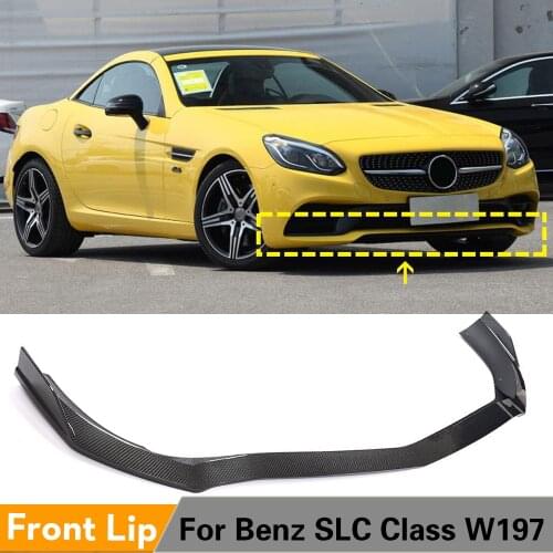 Front Bumper Lip Spoiler Splitters for Mercedes-Benz W197 SLC Class SLC180 200 300 Sedan Standard 2017 - 2019 Carbon Fiber Front