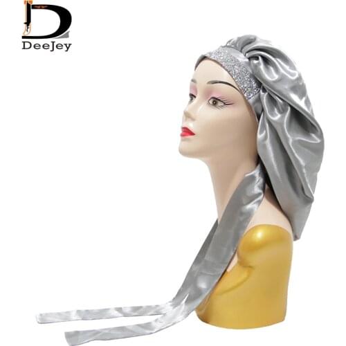 Customize Rhinestone Bonnet Bling Bonnet With Diamond Wholesale Custom Designer Double Layer Hair Bonnets