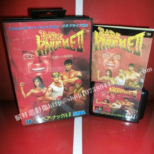Sega MD game - Bare Knuckle II 2 with Box and Manual for 16 bit Sega MD game Cartridge Megadrive Genesis system