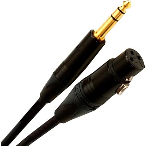 TRSXLRF 1/4" TRS 6.5mm to xlr female balanced microphone cable Handmade using mogami 2549 wire Neutrik gold pulg