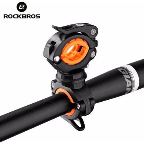 ROCKBROS Bike Light Holder MTB Road Bicycle LED Front Handlebar Flashlight Lamp Bike Pump Holder 4 Colors Bisiklet Aksesuar N