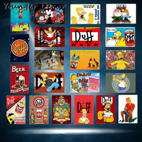 The Duff Beer Vintage Metal Signs Drink Wine To Alcohol Plaque Homer Poster Bar Pub Home Decorative Metal Plates YA206