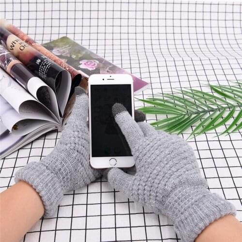 Knitted Winter Warm Wool Gloves Touch Screen Gloves Man Women Winter Gloves