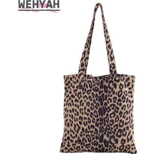 Wahyah Canvas Casual Tote Bags for Woman Handbags Fashion Leopard Handbag Ins Oversize Clutch Purse Designer Shoulder Bag ZY108