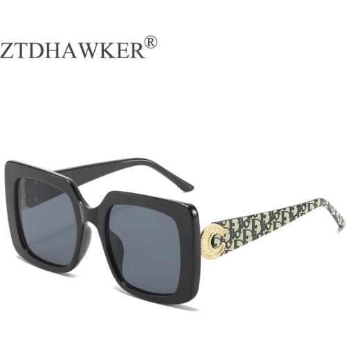 2021 New Temperament Trend Box Sunglasses Womens Big Frame Fashion Personality Outdoor Sunscreen Glasses UV400