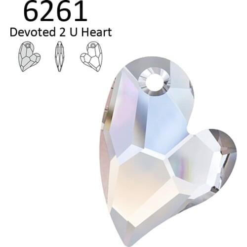 1 piece) 100% Original crystal from Swarovski 6261 Devoted 2 U Heart pendant made in Austria loose rhinestone for DIY jewelry