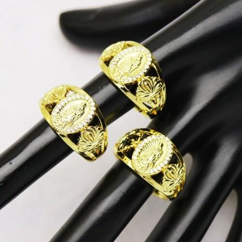 10 Pcs Zirconia Metal rings Gold color zircon Jesus jewelry Rings jewelry rings Gift for women jewelry Gift 8302