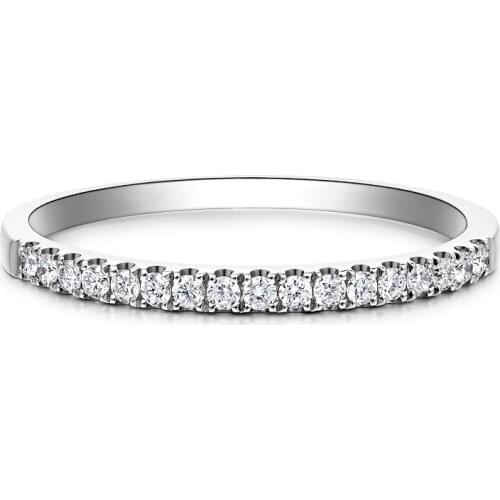 14K Au585 White Rose Gold Ring Women Wedding Anniversary Engagement Party Ring Round Moissanite Diamond Elegant Romantic Trendy