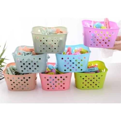 30PCS Plastic Laundry Clothespins Decorative Clothes Pegs Clothespin Storage Organizer Towel Washing Clips Large With Basket