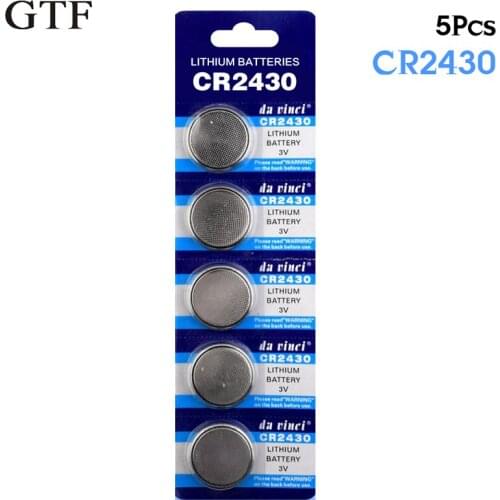 5pcs/pack 3V CR2430 Button Battery ECR2430 DL2430 BR2430 KL2430 Cell Coin Lithium Battery For Watch Electronic RC Toy