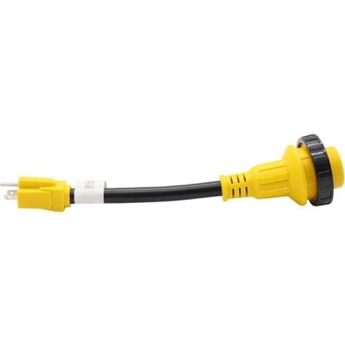 VODOOL caravan accessories 12 inch 15 Amp Male to 30 Amp Female Dogbone Adapter RV Converter Cable