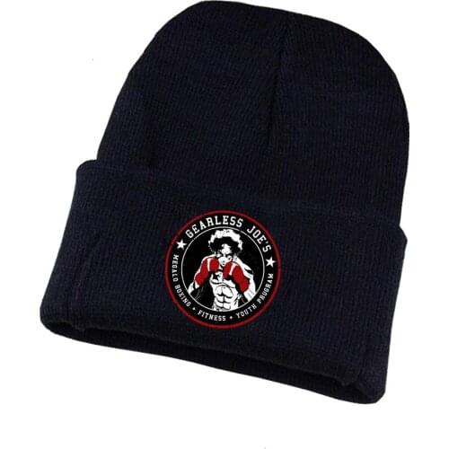 Anime Ashita no Joe cap Cosplay Costume Unisex Cotton Hat Black Baseball Skullies Beanie Knitted Cap