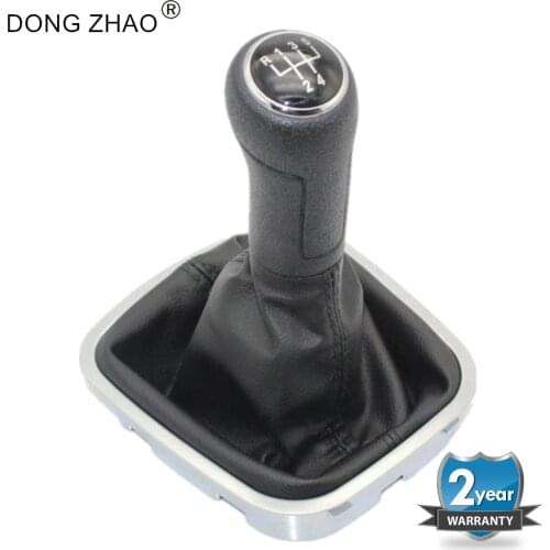 5 Speed Car Shift Gear Knob With Chrome Leather Boot For VW Polo 6R Polo Sedan 2010 2011 2012 2013 2014 2015 2016 2017