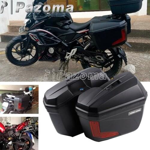 Motorcycle Side Pannier 23L 2pcs Side Case Boxes For Honda Yamaha Suzuki BMW Aprilia Triumph Trunk Luggage Cargo Rack Holder