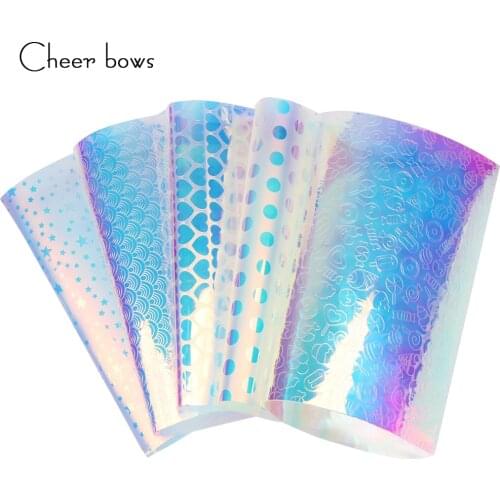 Cheerbows Leather Fabric Sheets Waterproof Smooth Transparent Vinyl Sheet For Party Decoration DIY Hairbow Accessories 22*30cm