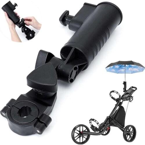 Umbrella Holder Adjustable Clamp Stand Universal Black Golf Cart Umbrella Holder for Buggy Cart Baby Pram Wheelchair